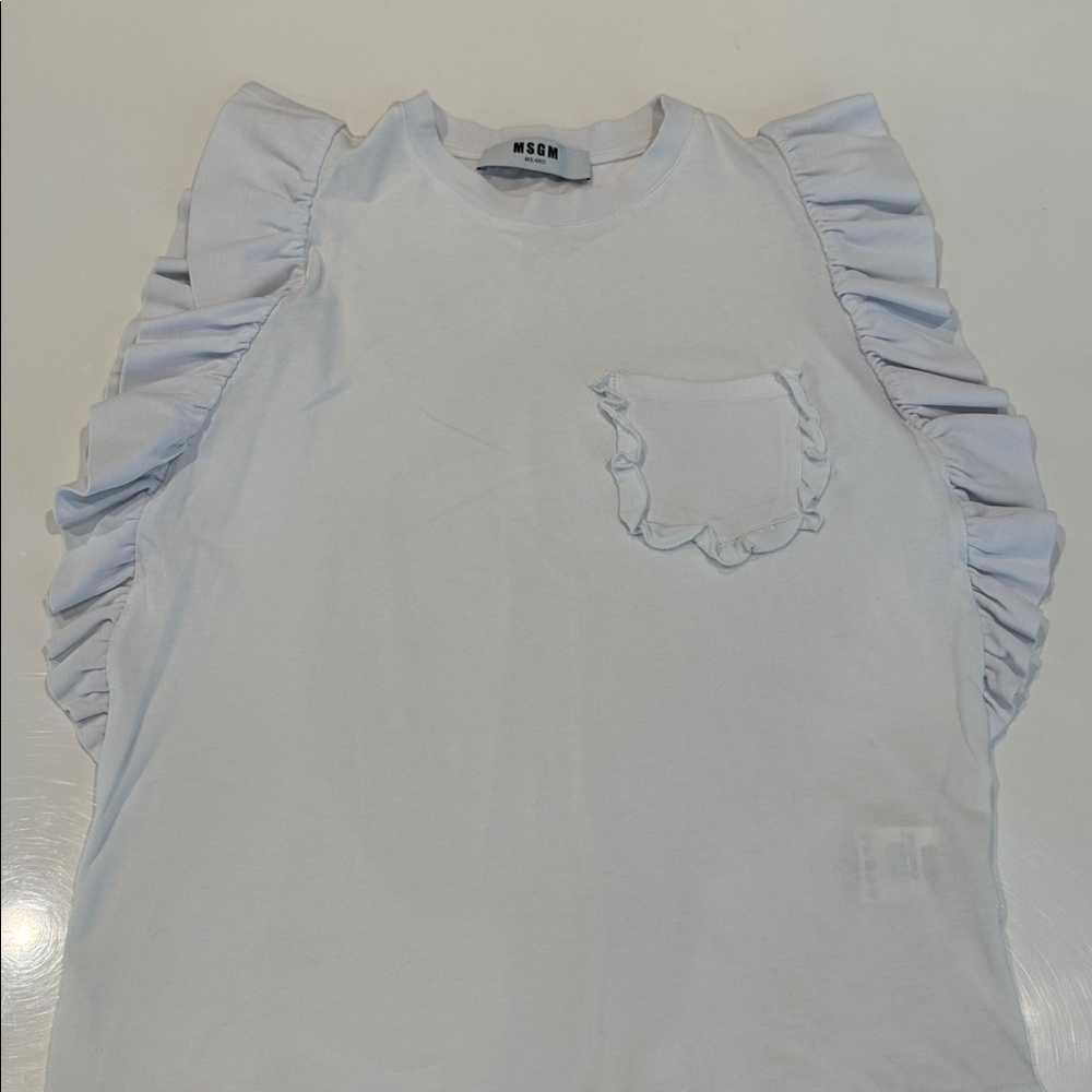 MSGM White Ruffle Top - Picture 4 of 12